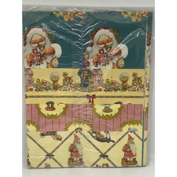 VTG Toys From The Attic Christmas Gift Wrap Lot 50 Sq Ft Paper & Tags NIP - Picture 5 of 8